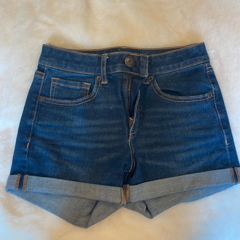 Aeropostale jean shorts, high waisted midi, 0